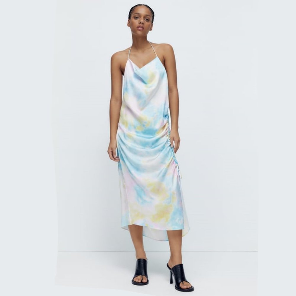 ZARA Tie Dye Slip Dress